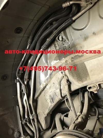 Замена заднего контура кондиционера Ауди Q7 на резиновые шланги