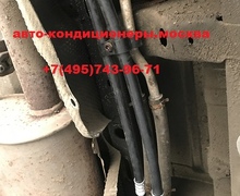 Фольксваген Мультивен ремонт заднего контура кондиционера с заменой на резиновые шланги